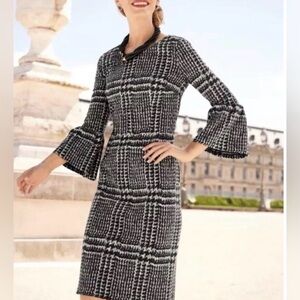 Talbots Black and White Houndstooth-like Dress Size 2